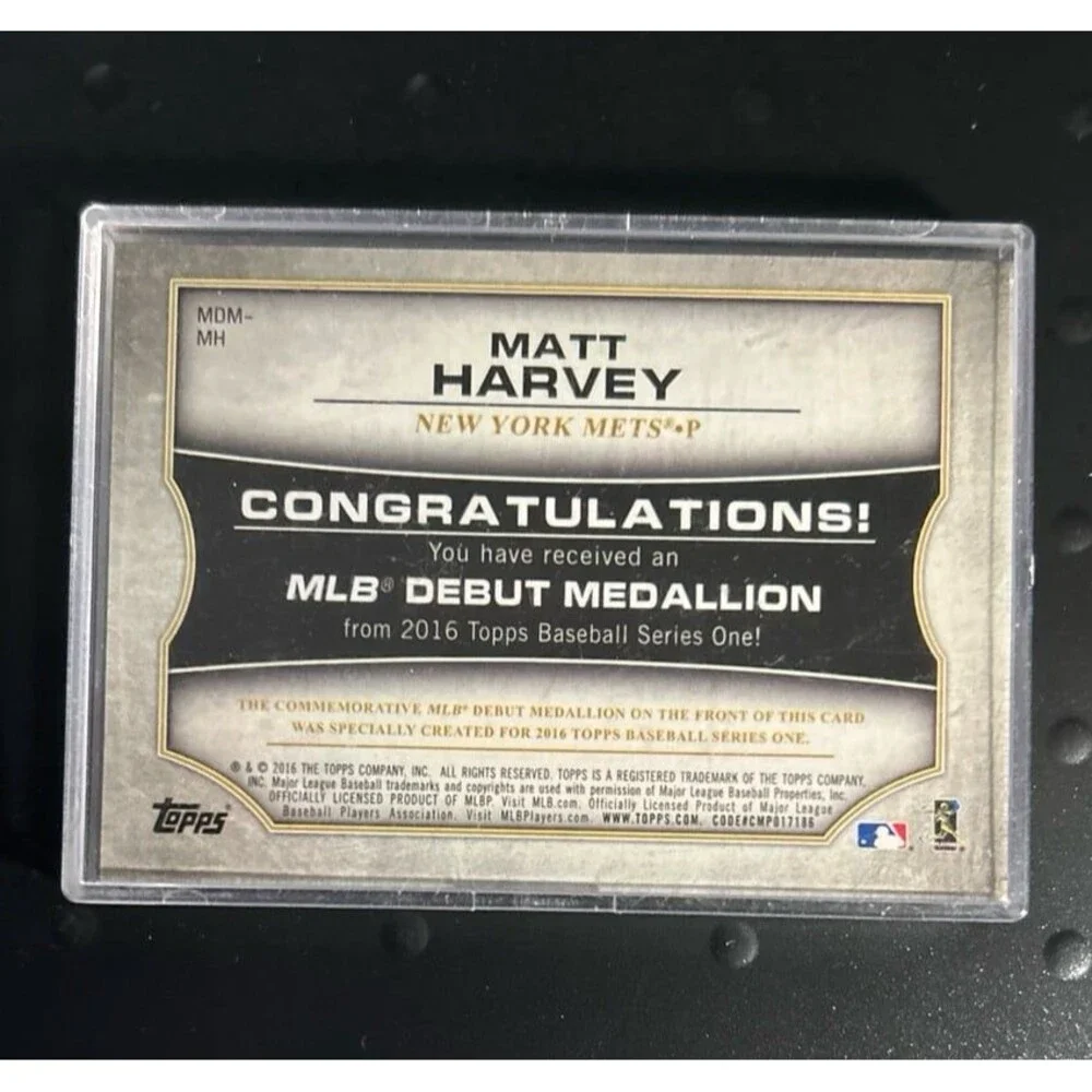 2016 Topps MLB Medallion -New York Mets , Matt Harvey  thick card #MDM-MH